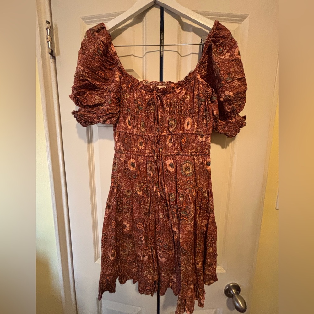 Ulla Johnson Rust Patterned Mini Dress - image 1